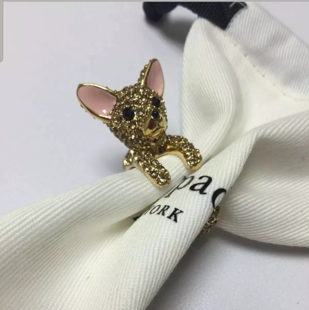 Kate Spade Haute NWT Chihuahua ring SZ 7